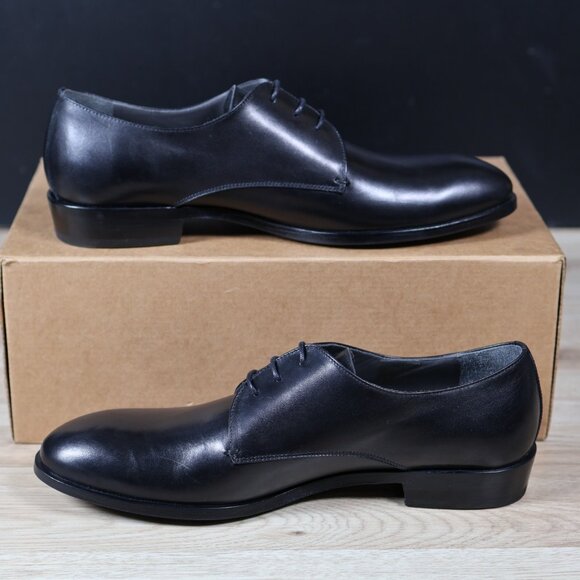 Robert Clergerie Shoes Men Size 9.5 Black Derby Leather Plain Toe Made in France main image 3